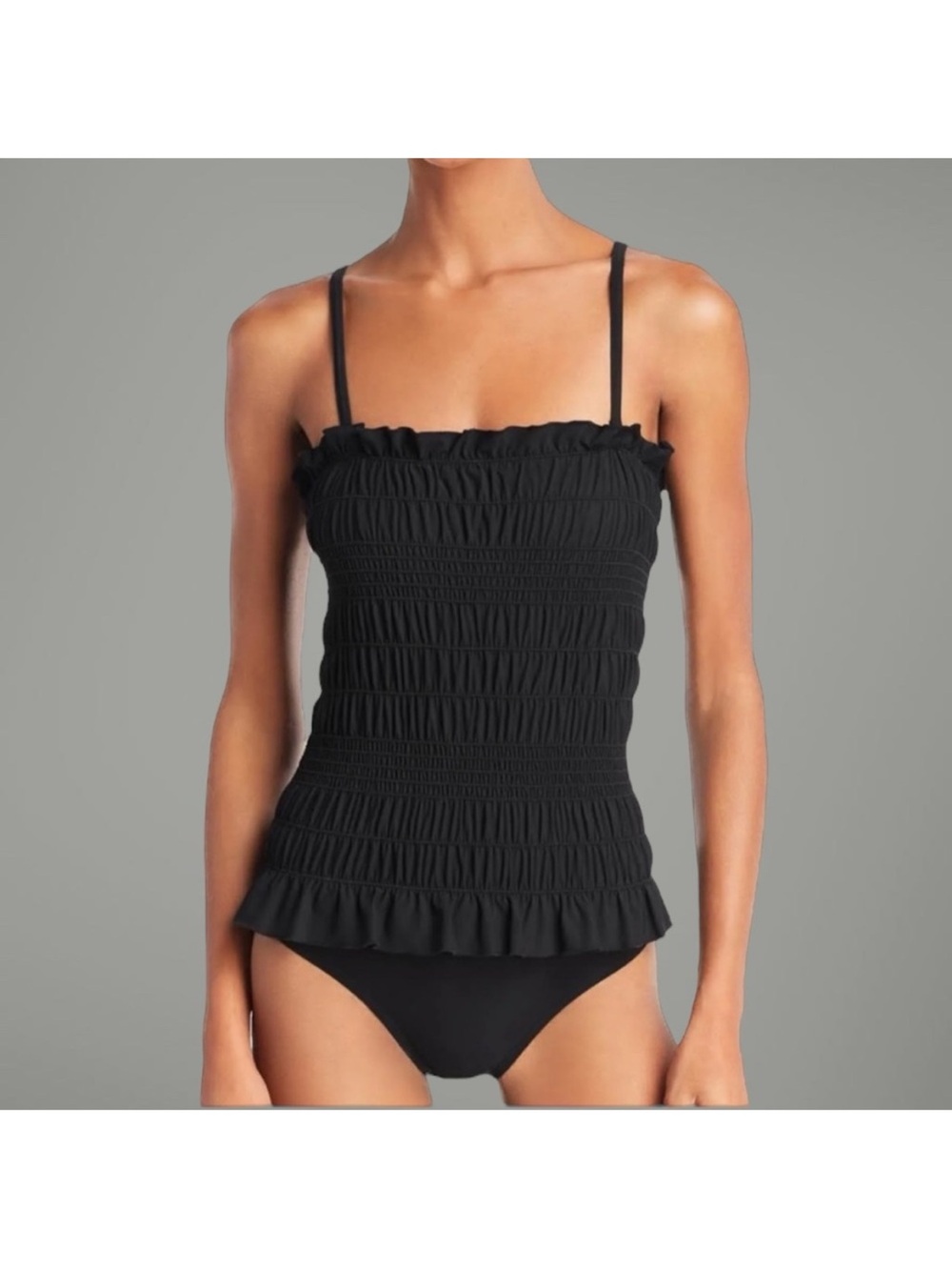 Tory Burch Costa Smocked Ruffle One Piece Swimsuit size medium